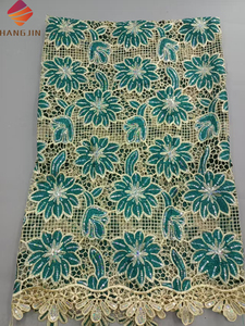 Nigeria đám cưới guipure ren thêu phi dây ren vải với <span class=keywords><strong>sequins</strong></span> cho senegal phụ nữ Dresses - Product Image 5