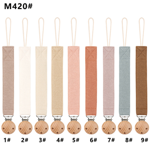 Producto para Bebés, Mordedor <span class=keywords><strong>de</strong></span> Algodón Tejido a Crochet con Clip <span class=keywords><strong>de</strong></span> Madera, Cadena para Chupón para Recién Nacidos - Product Image 2
