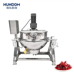 Toffees Maken Kookketelmachine/Kantelbare Beklede Ketelmachine Met Meng/Saus Maken Machine