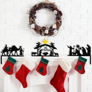 Décoration de porte de Noël en métal, motif de crèche, pour cadre de porte, armoire, étagère, fenêtre, mur, maison, bureau, cuisine, décorations chrétiennes - Product Image 6