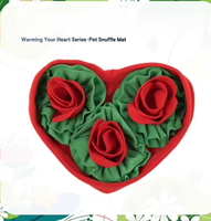 Tapis de désodorisation pour animaux de compagnie de la série Warm Your Heart avec éléments floraux en forme de rose pour chats et chiens, jouet éducatif pour une alimentation lente
