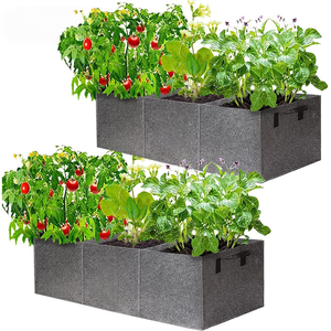 Bolsas de Cultivo de 15 Galones, Bolsas Rectangulares de 3 Compartimentos para Plantar <span class=keywords><strong>en</strong></span> Elevación, Macetas de Tela No Tejida Resistentes para Vegetales y Tomates - Product Image 1