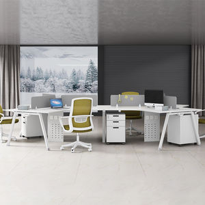 현대 3-6 인 워크 스테이션 확장 기능이있는 목조 사무실 가구 직원 책상 테이블 - Product Image 4