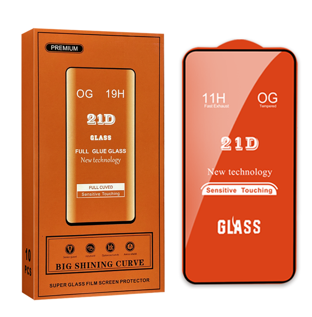 Professional 21d Mobile Phone Tempered Glass Screen Protector for 12 13 14 Pro Max 21d Screen Protector