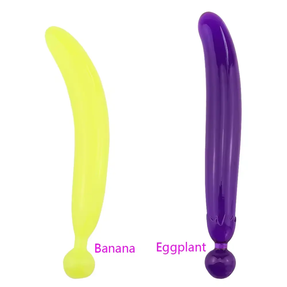 Yellow Banana Dildo Anal Butt Plug TPE Dildo G-spot Massage Masturbators Sex Toys For Women And Men