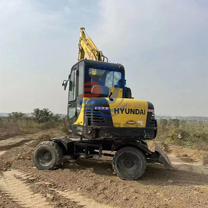 Mini excavadora de ruedas Hyundai 60w-7 original fabricada en Corea, excavadora hidráulica de ruedas usadas para construcción, marca de importación - Product Image 4