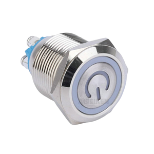 Kim loại 1NO không thấm nước chốt Vòng <span class=keywords><strong>Power</strong></span> loge chiếu sáng ánh sáng 12V LED 19 Mét vít teiminal đẩy nút chuyển đổi với biểu tượng quyền lực - Product Image 4