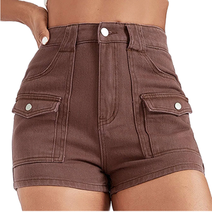 Shorts de mezclilla de tiro alto para mujer, pantalones cortos ajustados sexys de algodón para chicas jóvenes, shorts de mezclilla de verano para mujer - Product Image 1