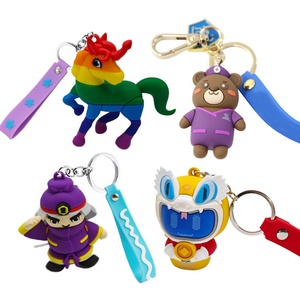 Fabricant de cadeaux promotionnels personnalisés professionnels, porte-clés en PVC 3D avec animaux de dessin animé, porte-clés de figurines d'anime, pendentif pour sac à dos - Product Image 1