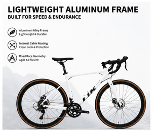 Vélo de route en aluminium léger avec système Shi | <span class=keywords><strong>Manette</strong></span> de <span class=keywords><strong>vitesses</strong></span> mano A070 2*7 <span class=keywords><strong>vitesses</strong></span>, transmission mécanique, frein à disque pour les trajets en ville - Product Image 3