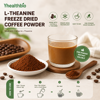 Poudre de café à la théanine en marque blanche OEM, approvisionnement en vrac pour la production personnalisée de marques de café