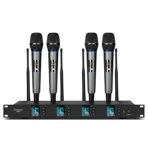 Biner drkaraoke 4 el Karaoke için hafif ve taşınabilir şarj edilebilir pil kablosuz mikrofon