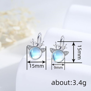 Orecchini Pendenti a Forma di Corna di Cervo per Donne, Gioielli di Moda per Feste e Uso Quotidiano - Product Image 4