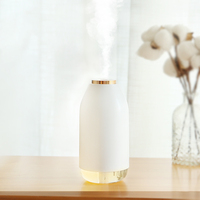 Humidificateur d'air portable rechargeable de 270 ml, mini diffuseur avec lumière LED nocturne, recharge USB, pour table, voiture, alimenté par batterie, en plastique