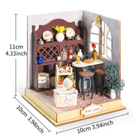 IIECREATE Edukatif DIY Puzzle Kayu 3D Model Miniatur Mainan YS-2255 Rumah Miniatur Dewasa Drunk Story Skala 1:24 Ramah Lingkungan