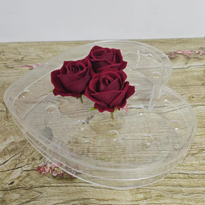 Lusso moderno fiore a forma di cuore in acrilico <span class=keywords><strong>vaso</strong></span> rosa floreale decorazione per la casa per feste di nozze Rose in resina - Product Image 6