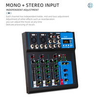 Console de mixage professionnelle, contrôleur DJ/console audio avec interface USB pour karaoké à domicile, scène, stéréo, 4 canaux, F4