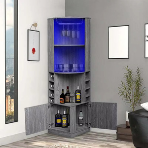 Mueble de Esquina Multifuncional de Madera Maciza de Estilo Moderno y Lujo Ligero, con Borde Triangular, para Montar en la Pared, para Cocina, Sala de Estar, Vino - Product Image 2