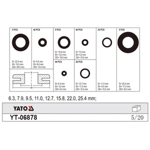 ชุดแหวนรองยาโตะ 6.3-25.4 มม. ชุดซ่อมแหวนรองกลม YT-06878 - Product Image 1