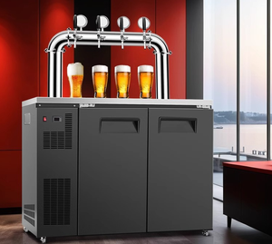 Stainless Steel 2-Door 6-Tap Food Grade Ice-Cooled Built-In <strong>Beer</strong> Keg Refrigerator Dispenser Kegerator <strong>Fridge</strong> Premium Dispensing - Product Image 1