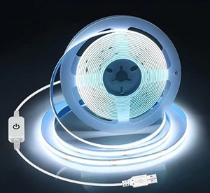 Bandeaux <span class=keywords><strong>LED</strong></span> COB haute densité 320 <span class=keywords><strong>LED</strong></span>/<span class=keywords><strong>LED</strong></span> par mètre, interrupteur tactile USB, intensité variable, DC5V, 3000K 6000K, pour aménagement paysager - Product Image 4