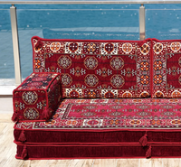 Ensemble de sièges au sol à motifs ethniques, style bohème marocain, canapé pliable Majlis pour l'intérieur et l'extérieur