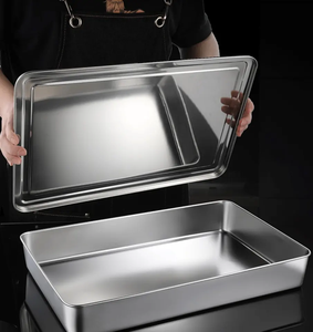 맞춤형 초두께 스테인리스 스틸/알루미늄 합금 플레이트 깊은 접시 베이킹 팬 팬 팬 (식품 산업용 뚜껑 포함) - Product Image 3