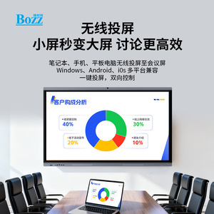 interactive plate panel <b>Wall</b> Mounted All-in-One Touch Screen, Multimedia Wireless Cast interactive flat panel for Of - Product Image 3