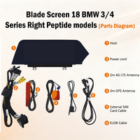 Pantalla de Navegación para Vehículo de 10.25'' HD con Diseño Blade para BMW Serie 3/4 2018 Sistema EVO, Conducción por la Derecha, Funciones Originales del Vehículo
