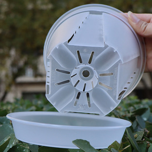 Transparent <b>Plastic</b> Garden Pots <b>Planter</b> with Saucer , Plant Pot Nursery Drainage Hole for House Plants, Herb, Flowers - Product Image 3