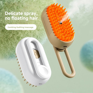 Herramienta DE ASEO portátil multifuncional para perros y gatos, cepillo de limpieza eléctrico para mascotas con logotipo personalizado con rociador para el cuidado de los animales - Product Image 3
