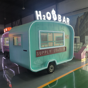 Carrito de Comida Moderno Color Verde <span class=keywords><strong>Menta</strong></span> |   Barra de Bebidas Estilo Cafetería, Perfecta para Cafés, Eventos y Venta Ambulante, Tienda Móvil de Postres - Product Image 1
