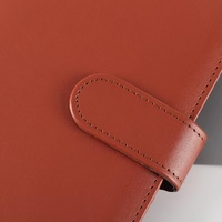 Carnet de notes A5/A6 personnalisé avec logo imprimé, classeur à 6 anneaux, agenda rigide en cuir rose mignon, ensemble cadeau de papeterie