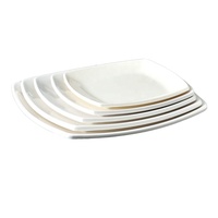 Vaisselle de restaurant incassable classique pas cher en vrac plaque de mélamine carrée blanche de 9 pouces