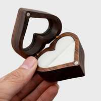 Boîte en bois en forme de cœur avec logo personnalisé, style rustique vintage, double support, emballage cadeau pour mariage