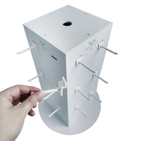 Présentoir de comptoir rotatif personnalisé en acier perforé avec support pivotant en acrylique pour porte-clés, idéal pour la promotion en magasin