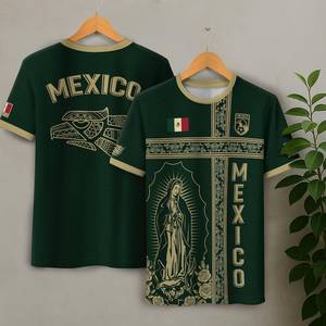 Maglia da Calcio Unisex Messicana a Maniche Corte con Stampa Sublimata, Collo Rotondo, per Partite, Adulti, Tutte le Stagioni - Product Image 3