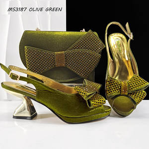 أحدث أحذية فستان الخوخ الإيطالي الكعب المنخفض بالجملة وحقيبة مطابقة مجموعة النساء على الطراز النيجيري - Product Image 6