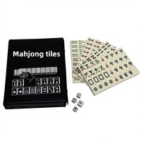 Fourniture d'usine : Mini Mahjong 20 cm en mélamine massif sculptée, avec boîte de voyage en cuir et dés de jeu