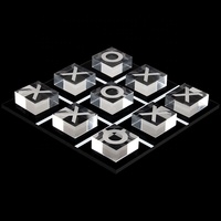 Jeu de Tic Tac Toe en acrylique, plateau transparent avec des croix et des points, décoration de table moderne, jouet pour enfants et adultes, cadeau