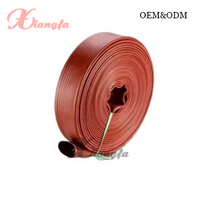 Tuyau d'incendie plat Xiang Fa haute pression 0,8-2,5 MPa double face en caoutchouc EPDM, 25 m, rouge, 2,5 pouces, tressé en polyester, flexible, CE