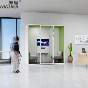 Cabinas telefónicas de oficina insonorizadas prefabricadas con marco de aluminio para oficina de lujo moderno - Product Image 5