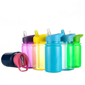 Water bottle for kids Custom oem plastic tritan straw drinking children school bpa free kids water bottle for kids with straw
