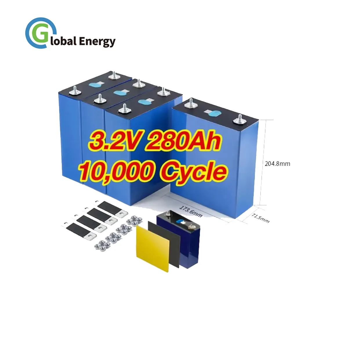 10000 Cycles 3.2V 280ah Battery Lipofe4 Battery 50Ah 100Ah 200Ah 300Ah Lf280K 302AH 280Ah Lifepo4 Battery Cells