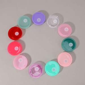 Tapa de silicona reutilizable de 16oz 20oz para vaso tipo globo de nieve, vaso de cola, tarro Mason, con un solo orificio, sellado plano, a prueba de fugas y con pajita - Product Image 1
