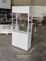 Vitrine pliante portable en alliage d'aluminium blanc pour salons professionnels, expositions, bijoux, art, porcelaine, à ouverture intérieure