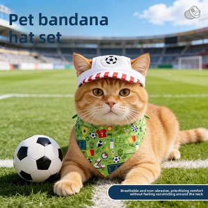 Ropa para <span class=keywords><strong>mascotas</strong></span> 2026: Sombreros para perros, baberos y pañuelos Super League para gatos - Estilo Instagram con estampado de poliéster para verano - Product Image 2