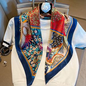 Écharpes en soie chinoises vintage <span class=keywords><strong>de</strong></span> haute qualité à motifs floraux pour femmes, en crêpe satiné uni, cadeaux 100% soie <span class=keywords><strong>de</strong></span> mûrier carrée - Product Image 4
