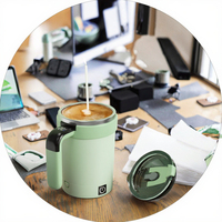 Mug à café à agitation magnétique automatique 2026, version améliorée, base détachable, auto-agitant, couvercle en plastique ABS, poignée, intelligent numérique
