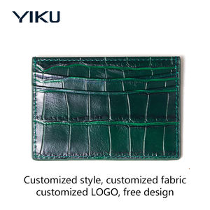 Portafoglio Corto Sottile YIKU con Logo Personalizzato <span class=keywords><strong>in</strong></span> Ecopelle Stampa Coccodrillo, <span class=keywords><strong>Portacarte</strong></span> Tascabile alla Moda da <span class=keywords><strong>Uomo</strong></span> e Donna - Product Image 2